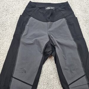 The North Face Leggings Full Length Pockets Gray Black Womens Size XS Base Layer